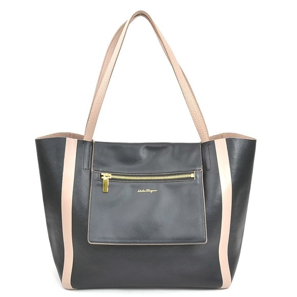 Salvatore Ferragamo Women's Leather Shoulder Bag in Black and Pink (h31496a)